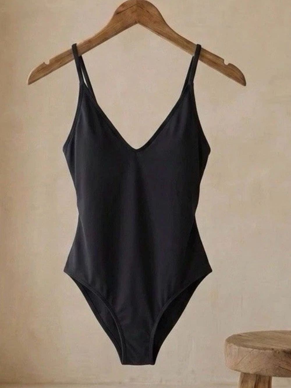 NWTs TA3 Plungey in Black Strappy Back One Piece Swimsuit - Size Large